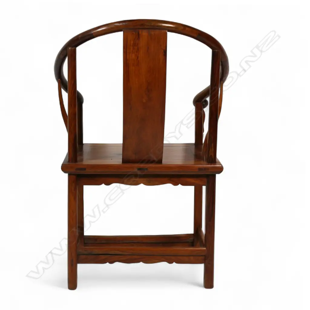 A Chinese 19thC Qing dynasty horseback armchair, Image 1++
